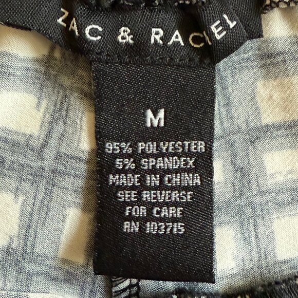 Zac & Rachel Checkered Pull On Elastic Waist Wide Leg‎ Pants Size M - Picture 6 of 8